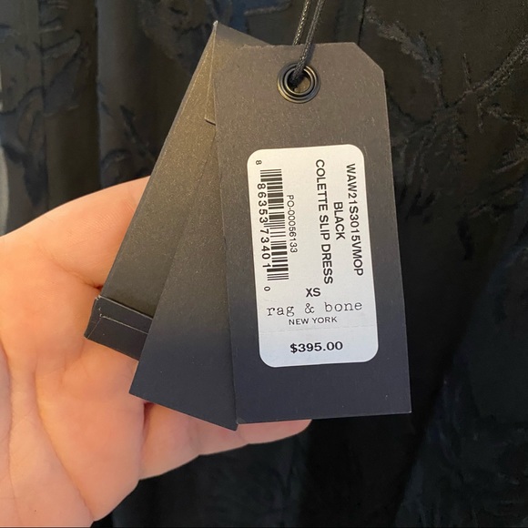 NWT Rag & Bone Lace Midi Slip Dress • The Colette Black Floral Lined Slip Dress - Picture 8 of 11